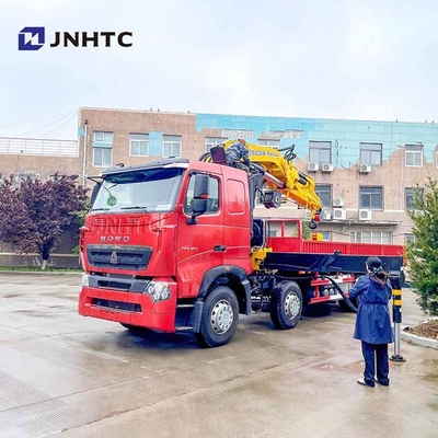 中国 ホウ 6x4 380hp 積荷トラック 14/ 16 トン 望遠鏡式ブームマウントクレーン 良い価格