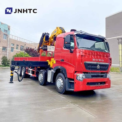 中国 ホウ 6x4 380hp 積荷トラック 14/ 16 トン 望遠鏡式ブームマウントクレーン 良い価格