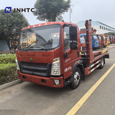 3台の車を牽引する シノトラック HOWO 4X2 ダブルデッキ 5t 6t ディーゼル燃料 完全に着陸した瓦解機 救助車両 平床牽引車