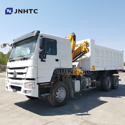 Sinotruk Howo 6x4 371馬力 ダンプトラック クレーン付き 10トン シンガポール トラック搭載伸縮ブームクレーン