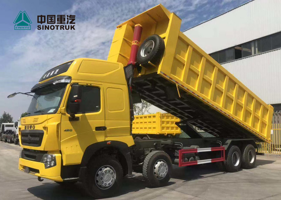420HP 8X4 29CBM T7H Sinotruk Howoのダンプ トラックの黄色