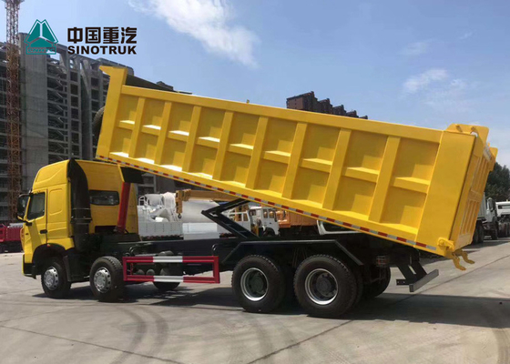 420HP 8X4 29CBM T7H Sinotruk Howoのダンプ トラックの黄色