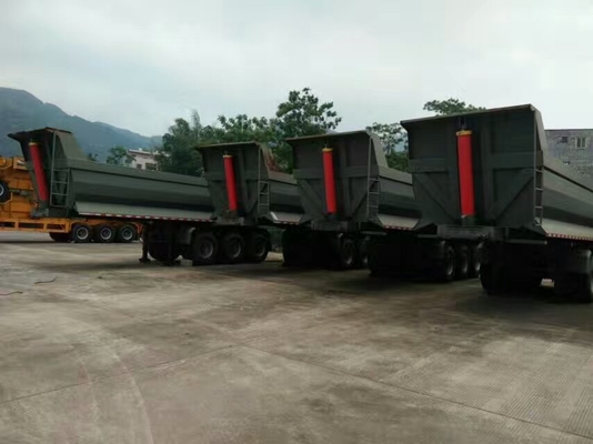 側面の監視および電気開始トップ・カバーが付いている半Sinotruk Howo 40-60tのダンプのトレーラー