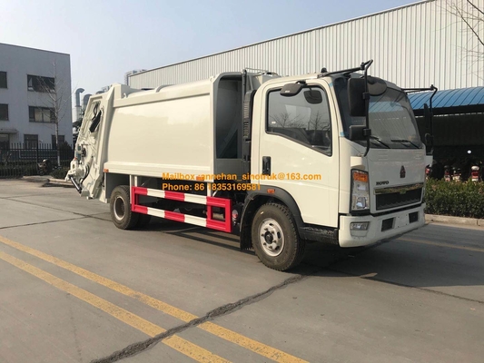 Sinotruk Howo7 8M3-10M3の4x2 6タイヤの圧縮機のごみ収集車