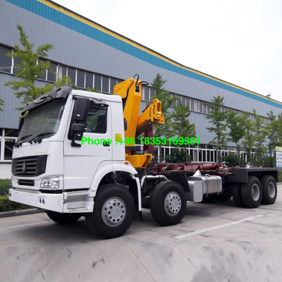 10T 6500mmの貨物箱のSinotruk Howo7のトラックによって取付けられるクレーン