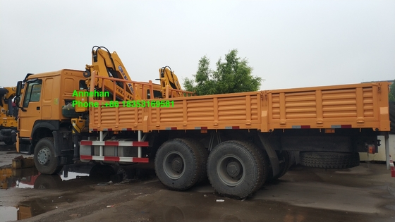 10T 6500mmの貨物箱のSinotruk Howo7のトラックによって取付けられるクレーン