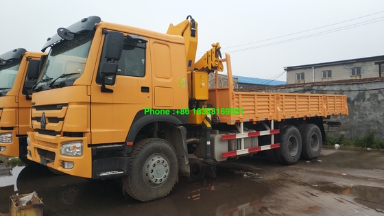 10T 6500mmの貨物箱のSinotruk Howo7のトラックによって取付けられるクレーン