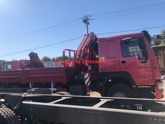 450hp 6*4のブームをはめ込む重い貨物トラック12Tはクレーンを取付けた