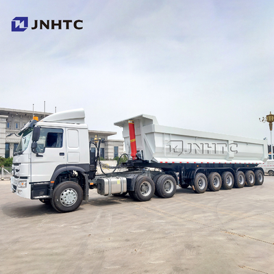 SINOTRUK 3 4車軸ダンプ トラックをひっくり返している頑丈な半トレーラー50T 40cbmの自己